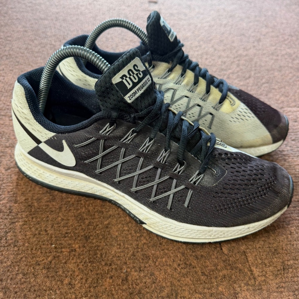 Nike Air Zoom Pegasus 32 DOS Womens Running‎ Shoes Black White 806806-001